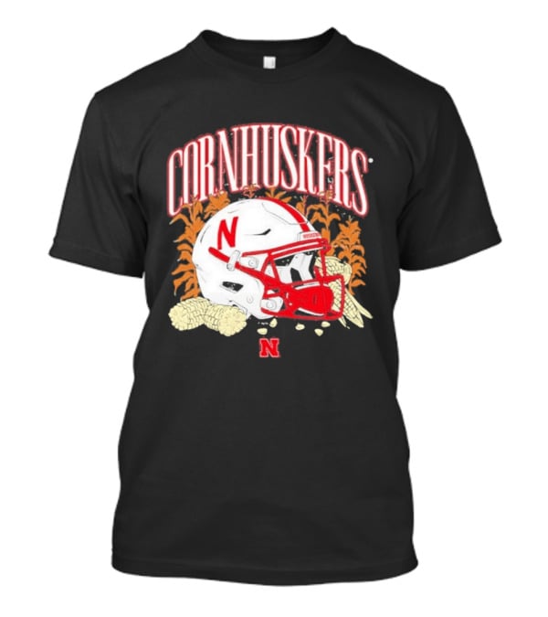 Cornhuskers Nebraska Football Helmet Ncaa Corn Stalks Iconic Red Letter N T-Shirt