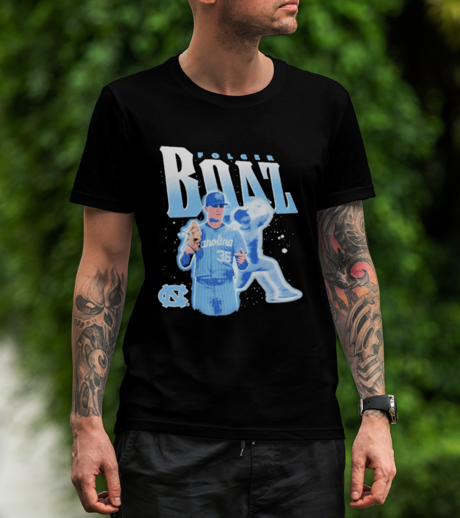 Folger Boaz Carolina Tar Heels Baseball 36 North Carolina Illustrated T-Shirt
