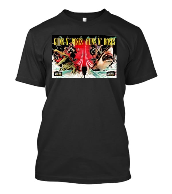 Guns N' Roses April 30 May 5 2026 Hollywood FL Crocodile Shark Skeleton Rock Tour T-Shirt