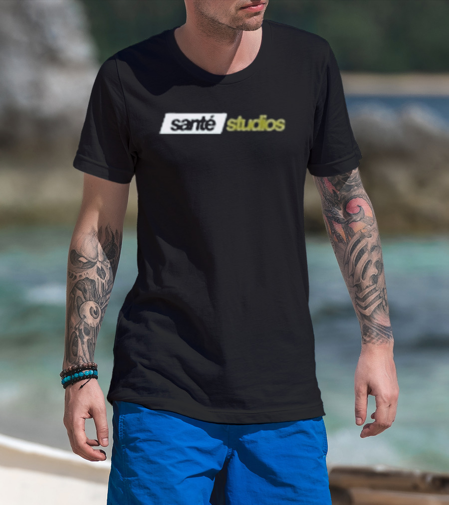 Sante Studios Everyday Essentials Distressed Yellow White Aesthetic T-Shirt