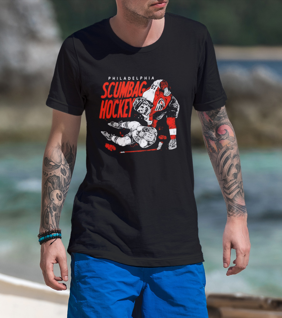 Philadelphia Scumbag Hockey Skeleton Garnet Hathaway NHL 2026 T-Shirt