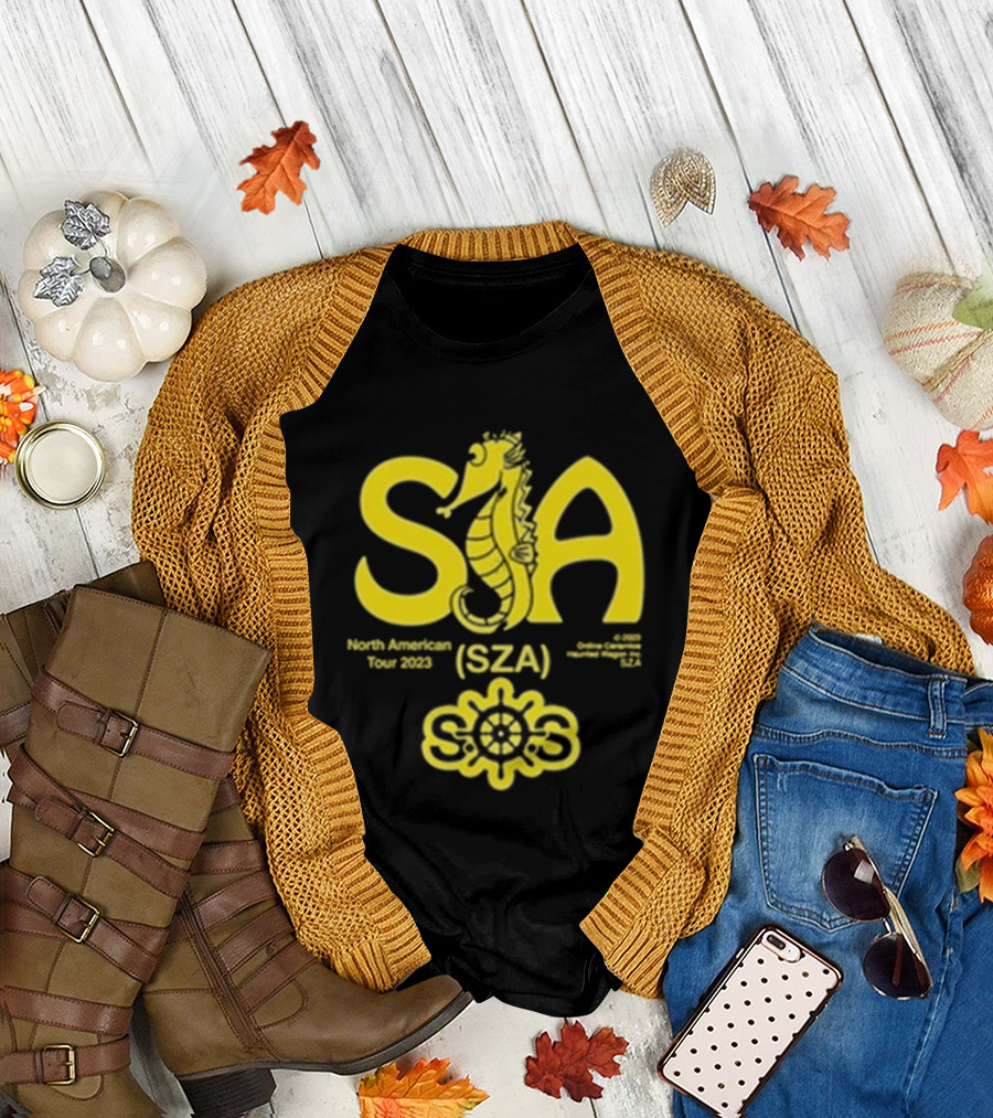 Sza Seahouse North American Tour 2023 Seahorse Sos T-Shirt