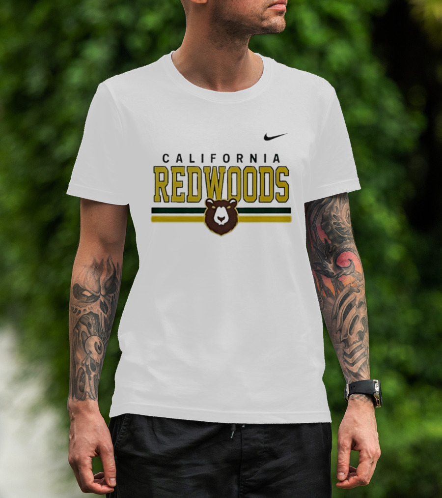 California Redwoods Lacrosse Stripe Nike Bear T-Shirt