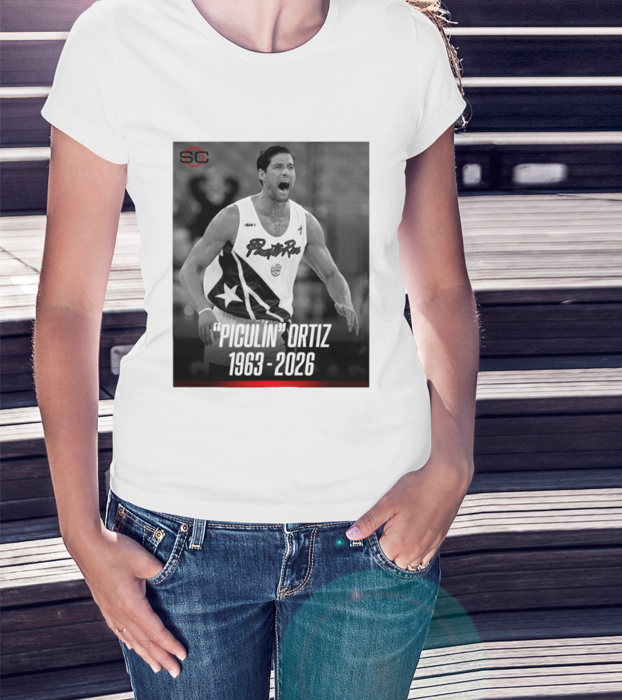Piculín Ortiz Puerto Rico Basketball Legend 1963 2026 T-Shirt
