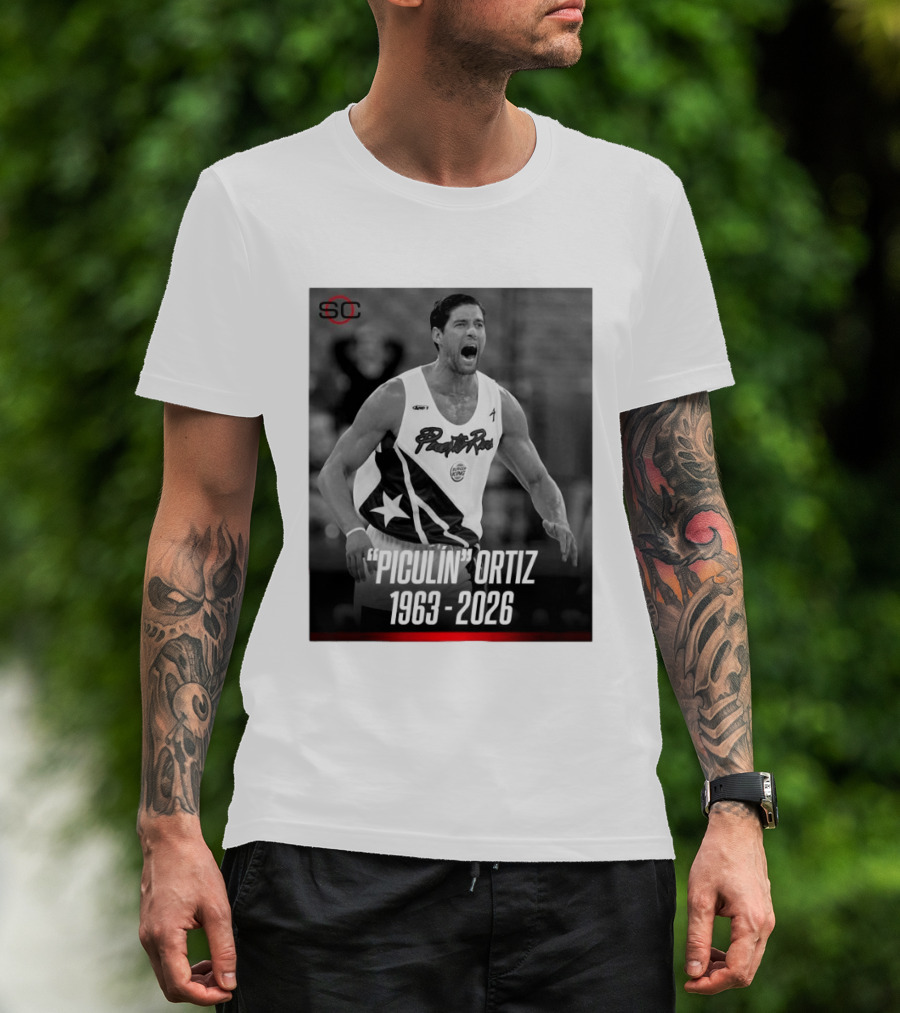 Piculín Ortiz Puerto Rico Basketball Legend 1963 2026 T-Shirt