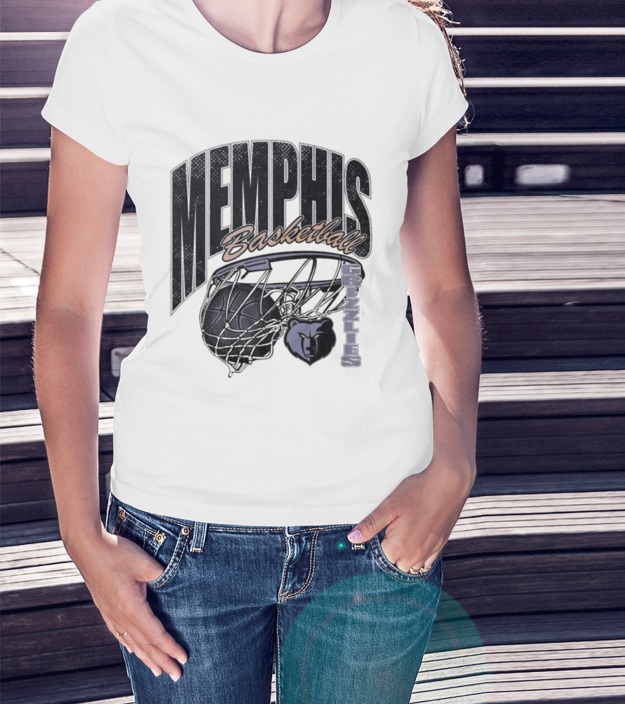 Memphis Basketball Swish With Bear And Hoop T-Shirt