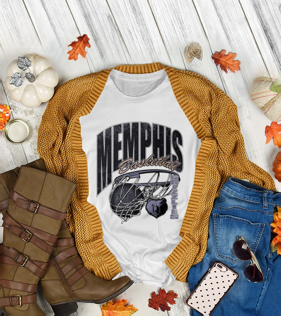Memphis Basketball Swish with Bear and Hoop T-Shirt