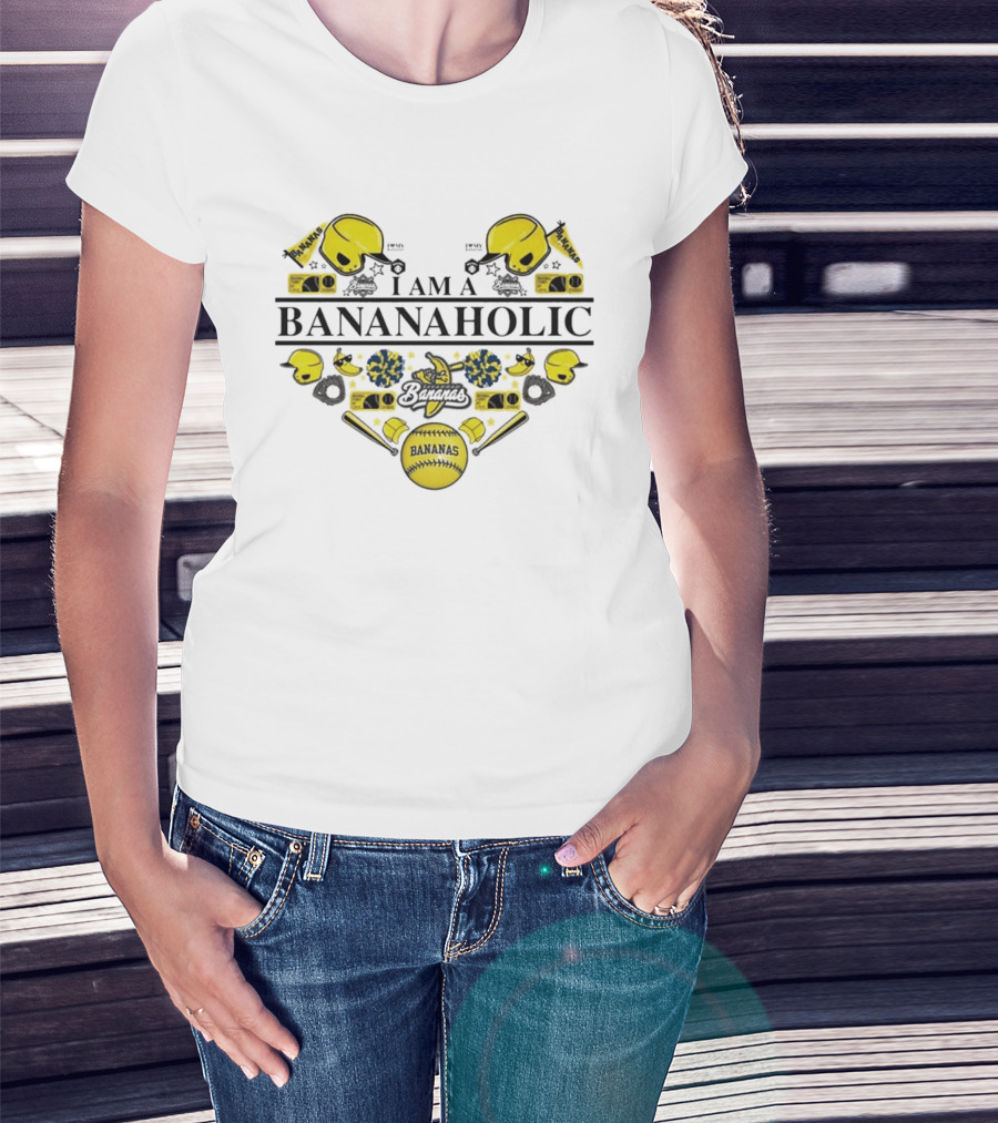 I Am A Bananaholic Bananas Baseball Fanatic T-Shirt