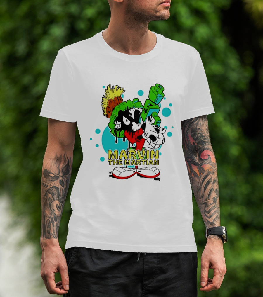 Marvin The Martian Retro Cartoon Character With Ray Gun T-Shirt