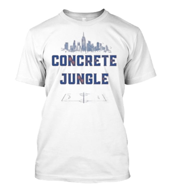 New York Knicks Concrete Jungle Skyline Basketball City Scene T-Shirt