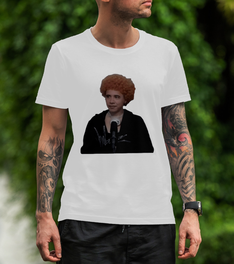Obama Spice Meme Satirical Icon With Afro Wig T-Shirt