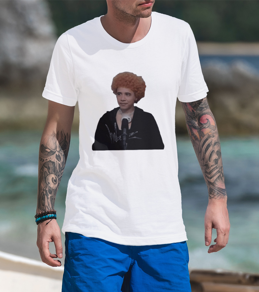Obama Spice Meme Satirical Icon With Afro Wig T-Shirt