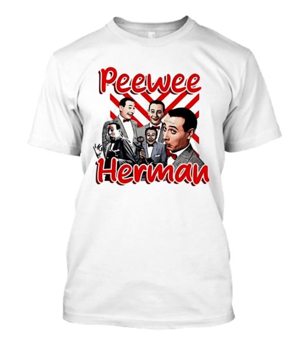 Peewee Herman Iconic Characters Collage Red And Black T-Shirt