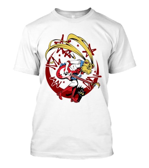 Sailor Moon Scott Pilgrim Crossover Rock And Roll Moonlight Guitar T-Shirt