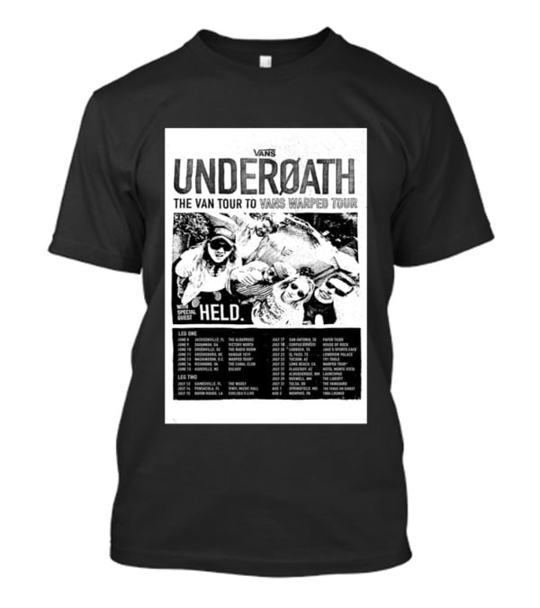 Vans Underoath The Van Tour To Vans Warped Tour 2026 With Special Guest Held T-Shirt