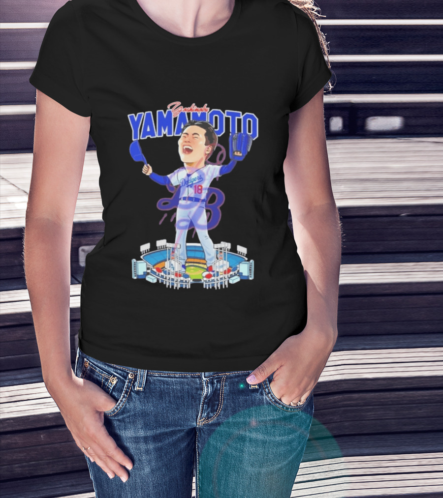 Celebrating Yamamoto Dodgers Baseball Victory T-Shirt