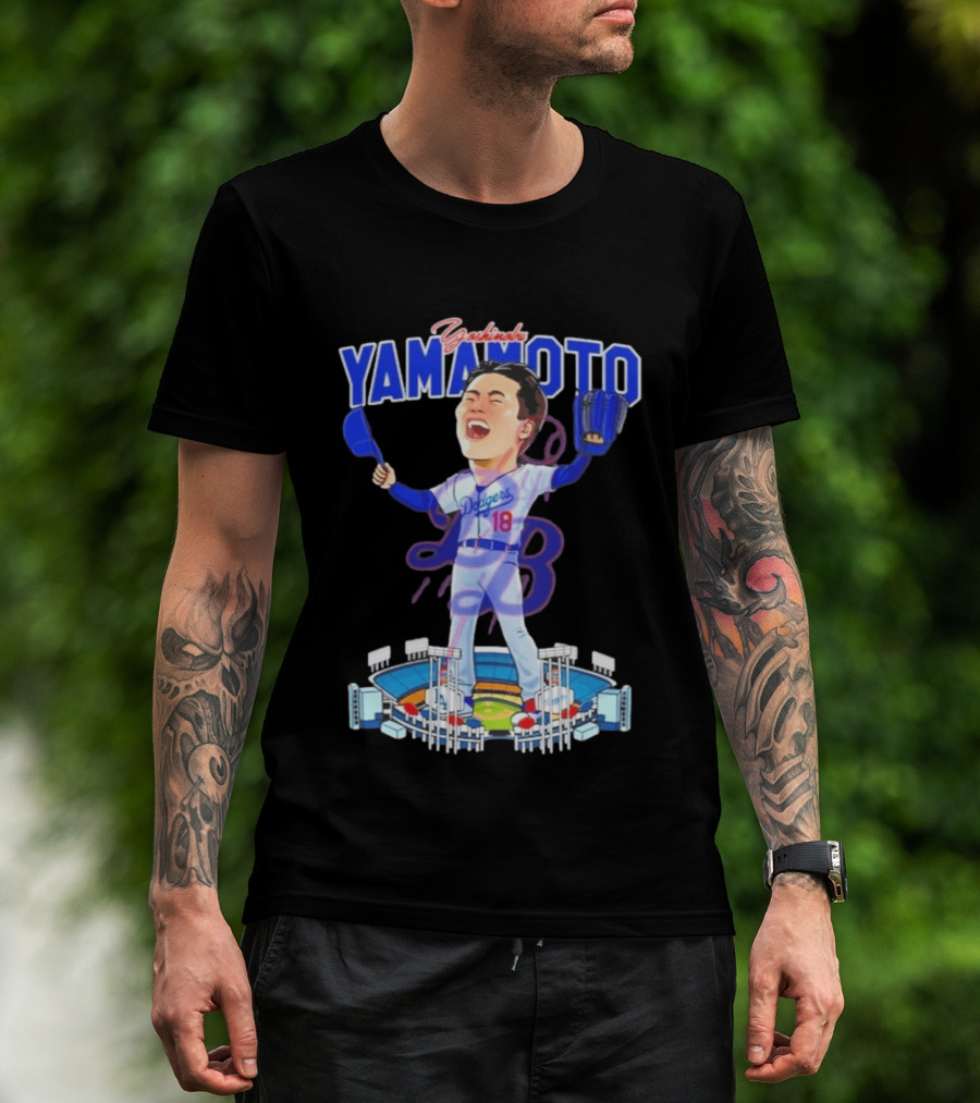 Celebrating Yamamoto Dodgers Baseball Victory T-Shirt