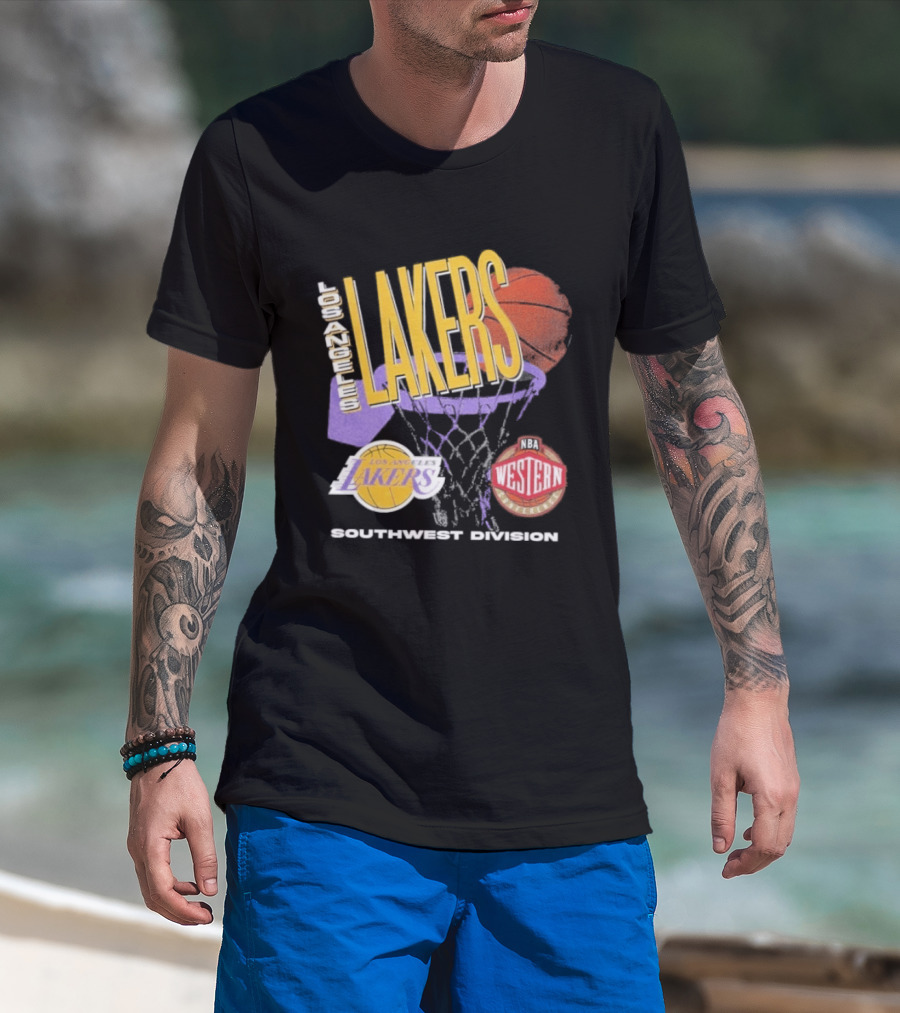 Los Angeles Lakers Southwest Division 90s Basketball Western Conference T-Shirt