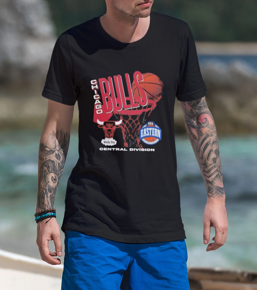 Chicago Bulls Eastern Conference Central Division Hardwood Classics 90s Basketball T-Shirt