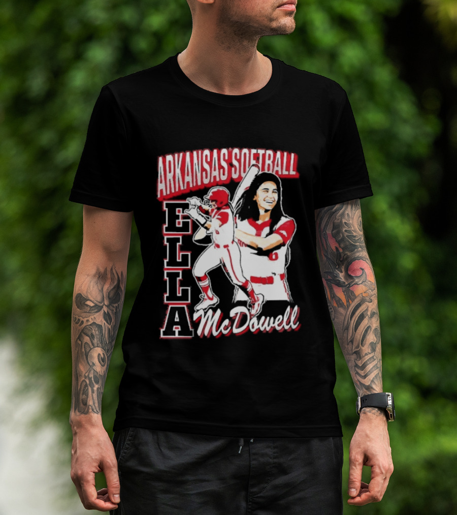 Ella McDowell Arkansas Softball Player Team Spirit T-Shirt