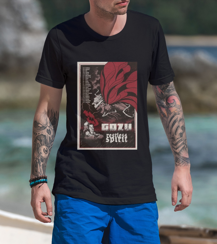 Gozu Restless Spirit Tour 2026 Providence Boston NYC Los Angeles Chicago Dates T-Shirt