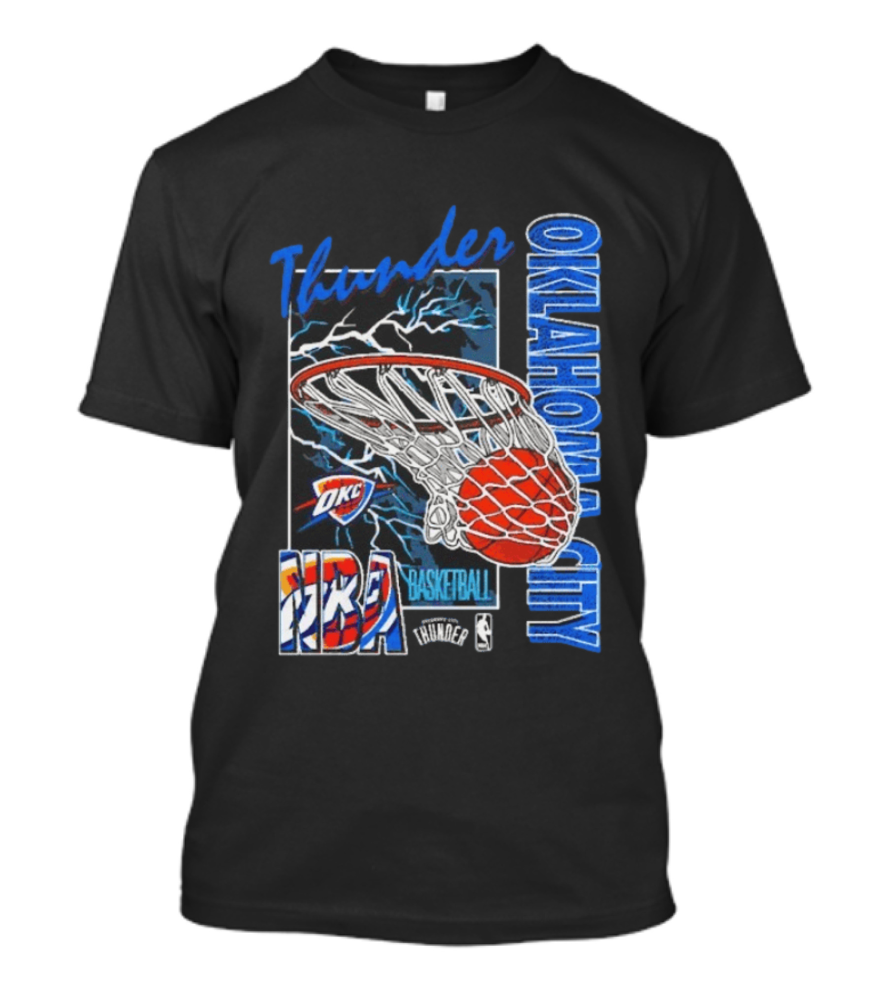 Oklahoma City Thunder NBA Basketball Net Lightning OKC T-Shirt