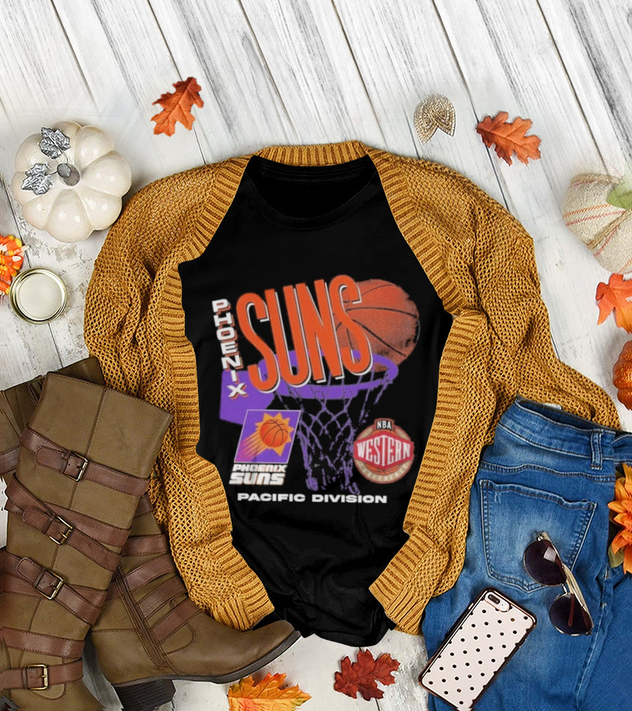 Phoenix Suns 90s Hardwood Classics Pacific Division NBA Western Conference T-Shirt