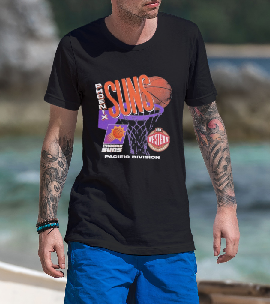 Phoenix Suns 90s Hardwood Classics Pacific Division NBA Western Conference T-Shirt