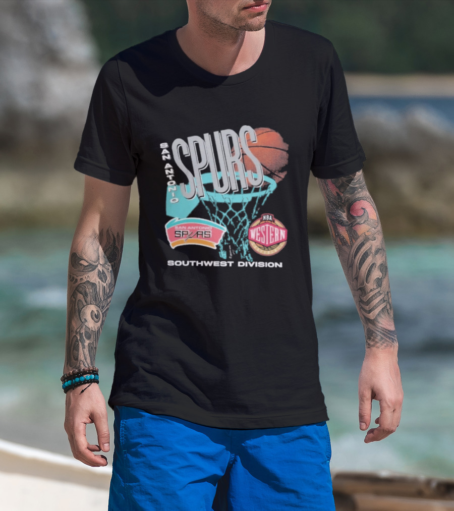 San Antonio Spurs 90s Hardwood Classics Southwest Division Western T-Shirt