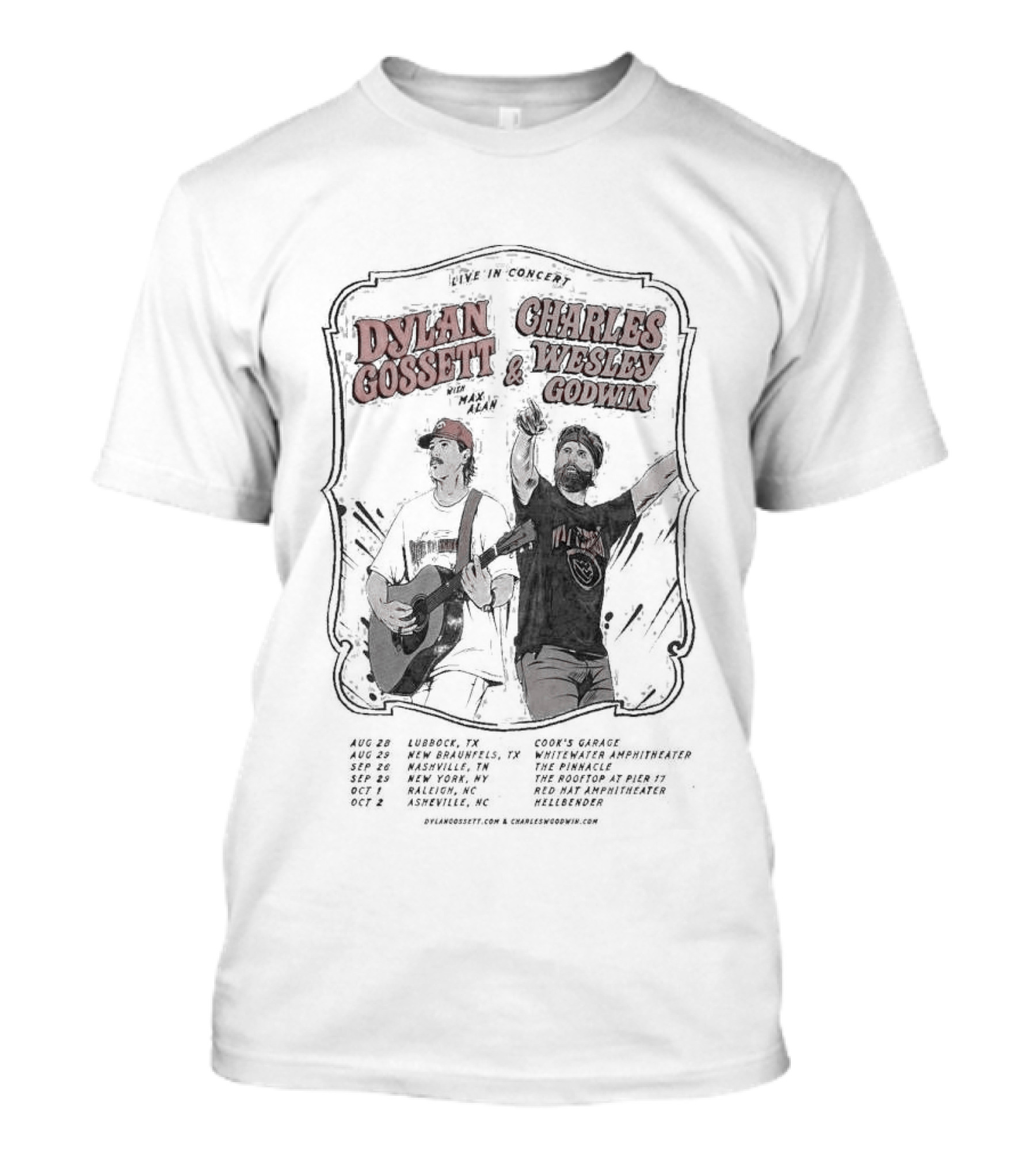 Dylan Gossett Charles Wesley Godwin 2026 National Tour Dates T-Shirt