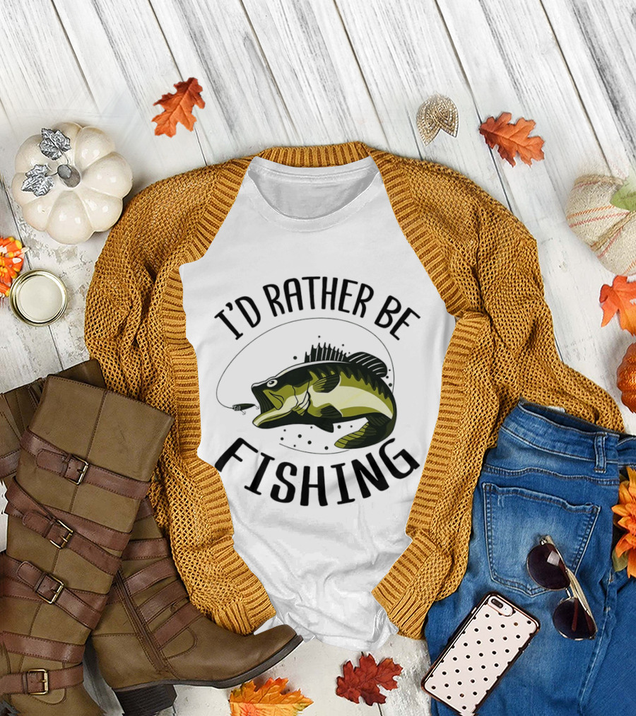 I'd Rather Be Fishing Bass Hook T-Shirt