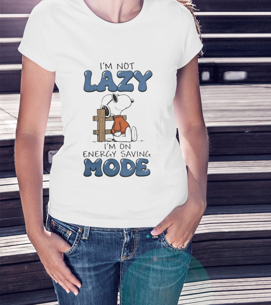 I'm Not Lazy I'm On Energy Saving Mode Snoopy Woodstock T-Shirt