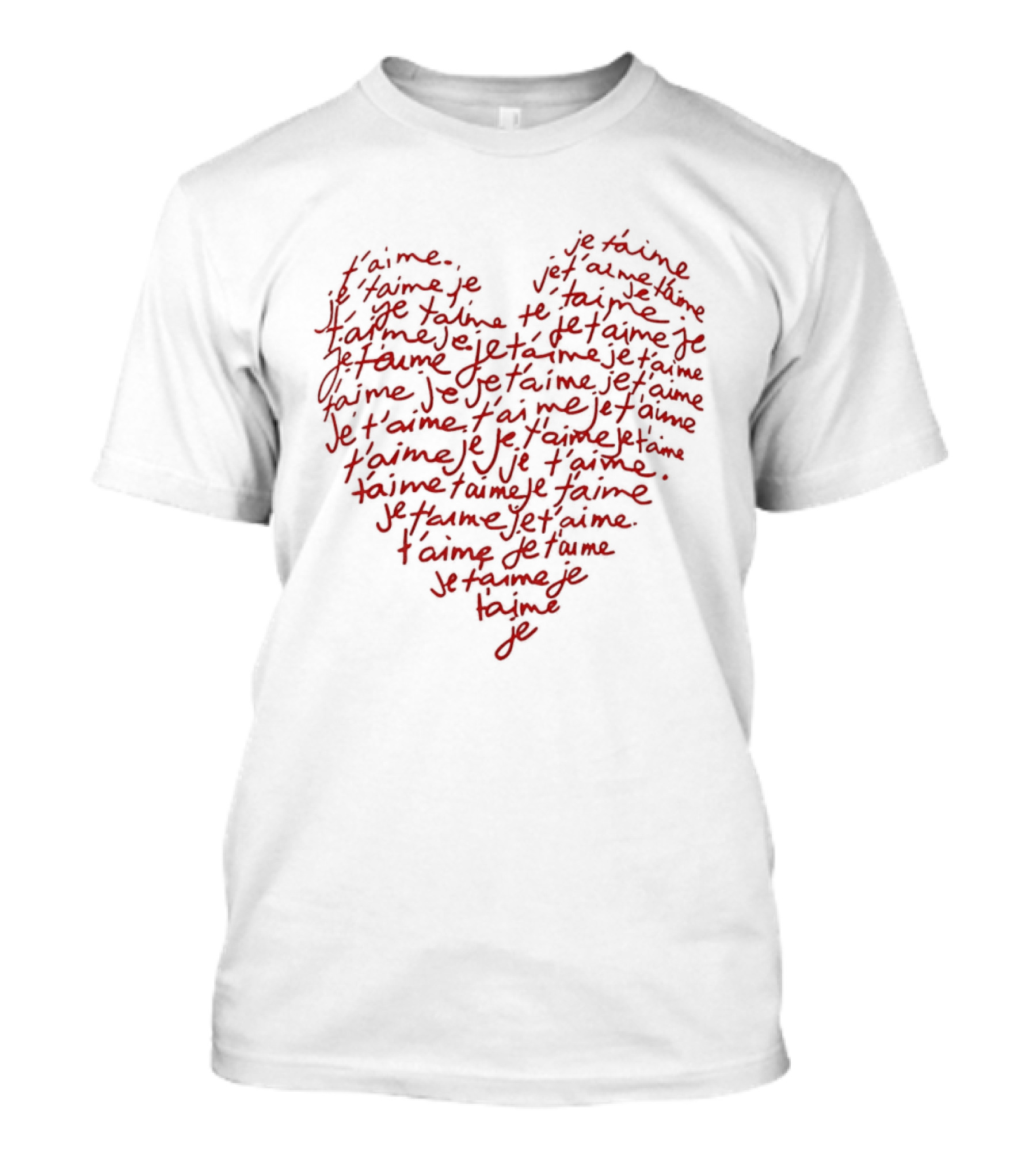 Je T'Aime Repeated Red Heart Shape T-Shirt
