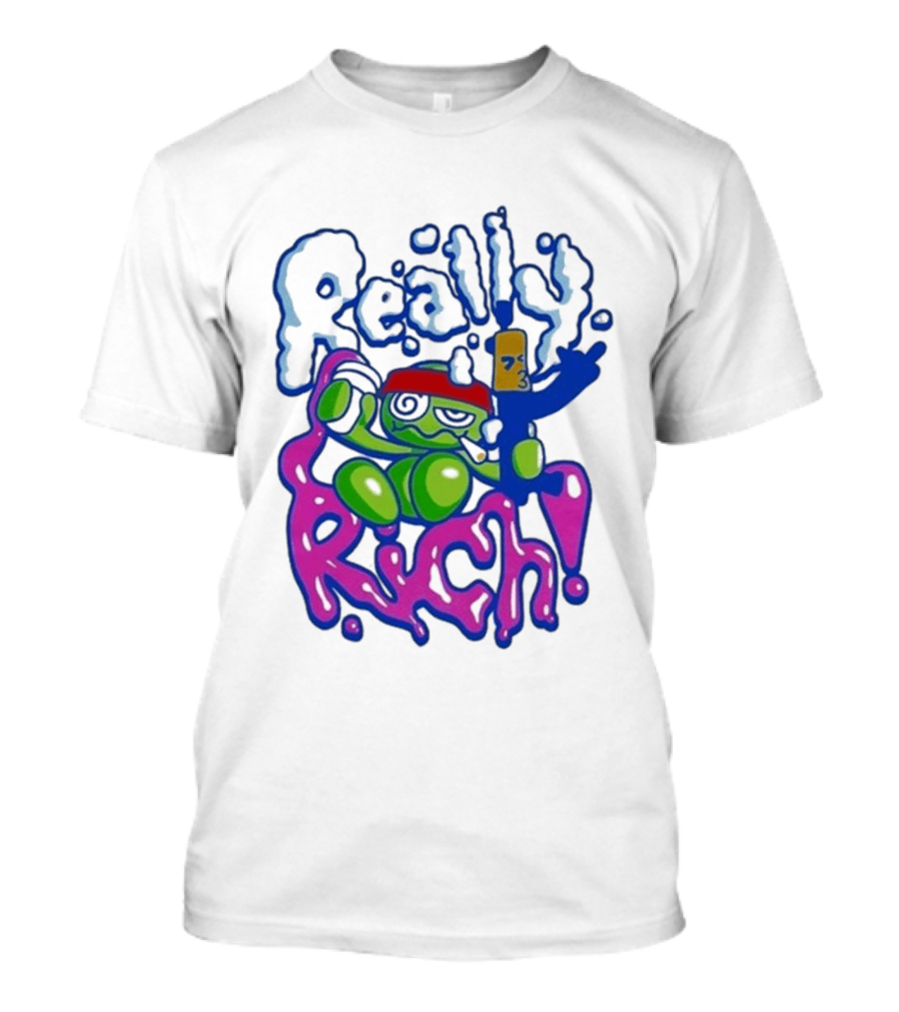 Really Rich Frog With Red Headband And Bottle T-Shirt