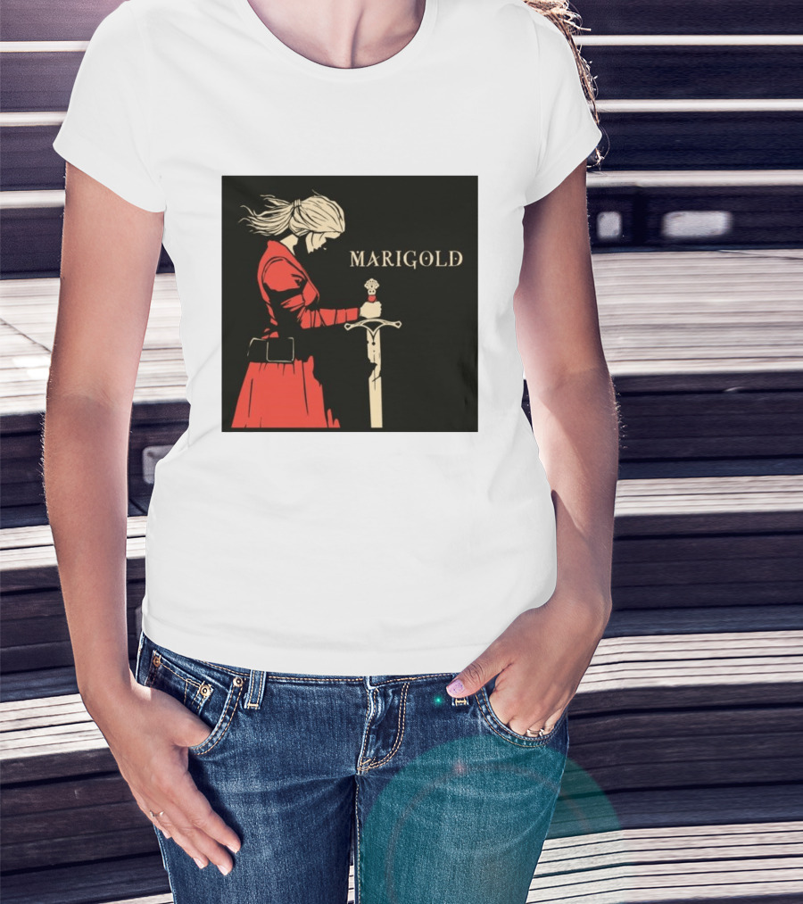 Marigold Witch Bolt Warrior Woman With Sword T-Shirt