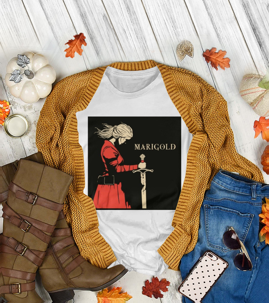 Marigold Witch Bolt Warrior Woman with Sword T-Shirt