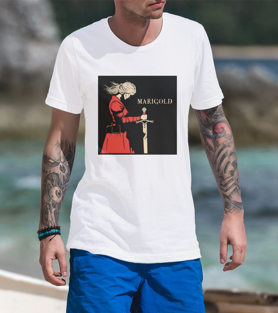 Marigold Witch Bolt Warrior Woman With Sword T-Shirt