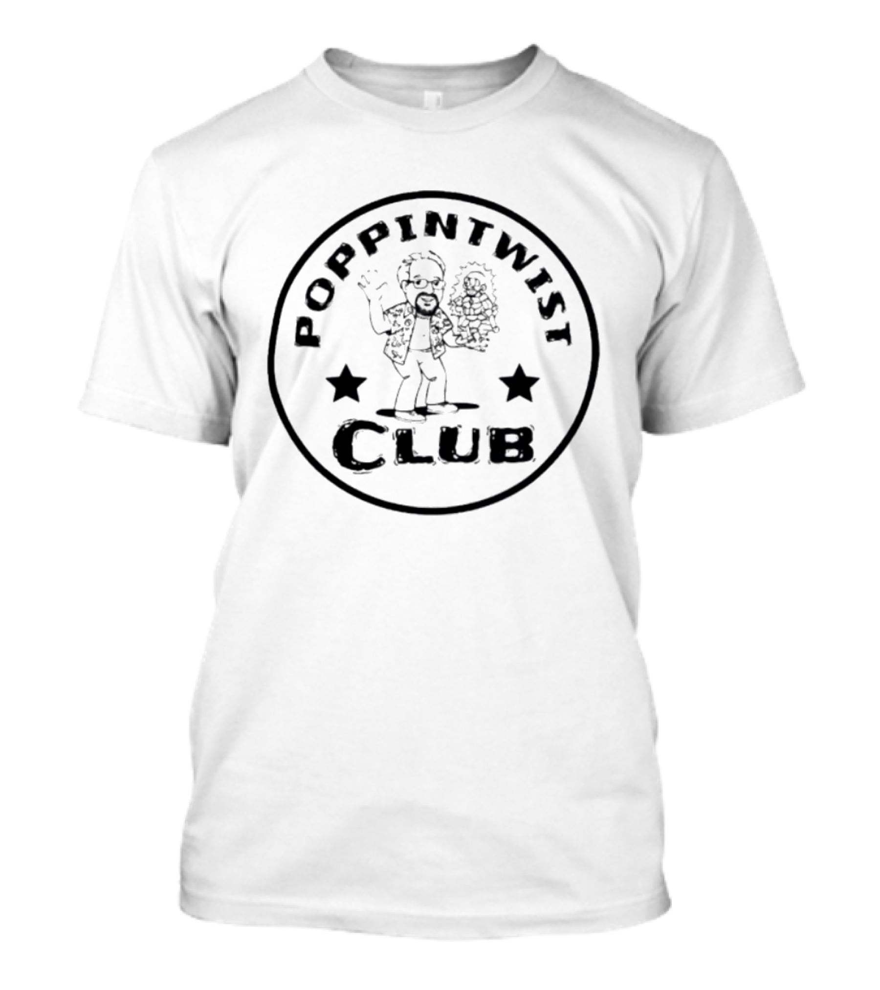 PoppinTwist Club Cartoon Character Holding Twist T-Shirt