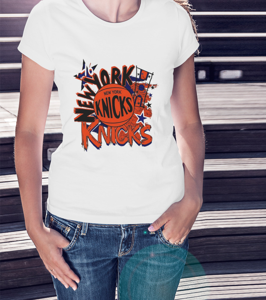 New York Knicks Hardwood Classics Play By Play Vintage Team Basketball T-Shirt