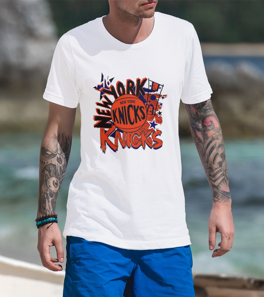 New York Knicks Hardwood Classics Play By Play Vintage Team Basketball T-Shirt