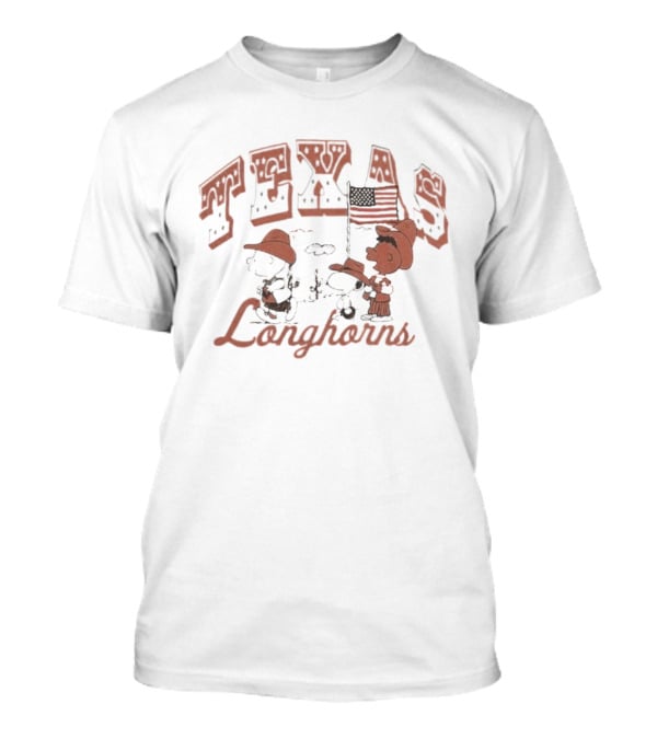 Peanuts Texas Longhorns Charlie Brown Snoopy Baseball Tex Mex T-Shirt