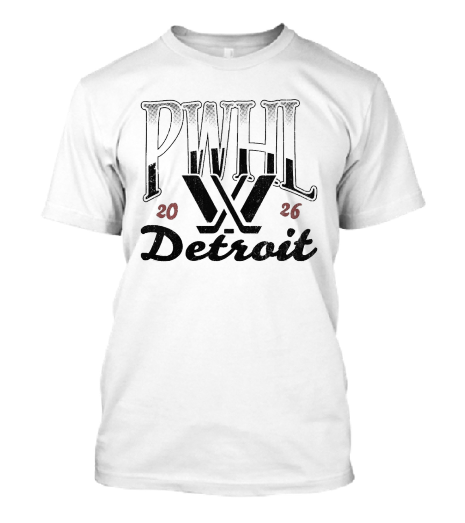 PWHL Detroit 2026 Essentials Sky High Crew T-Shirt
