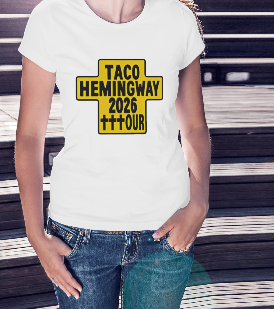 Taco Hemingway 2026 Tour Cross Symbol With Triple Crosses T-Shirt
