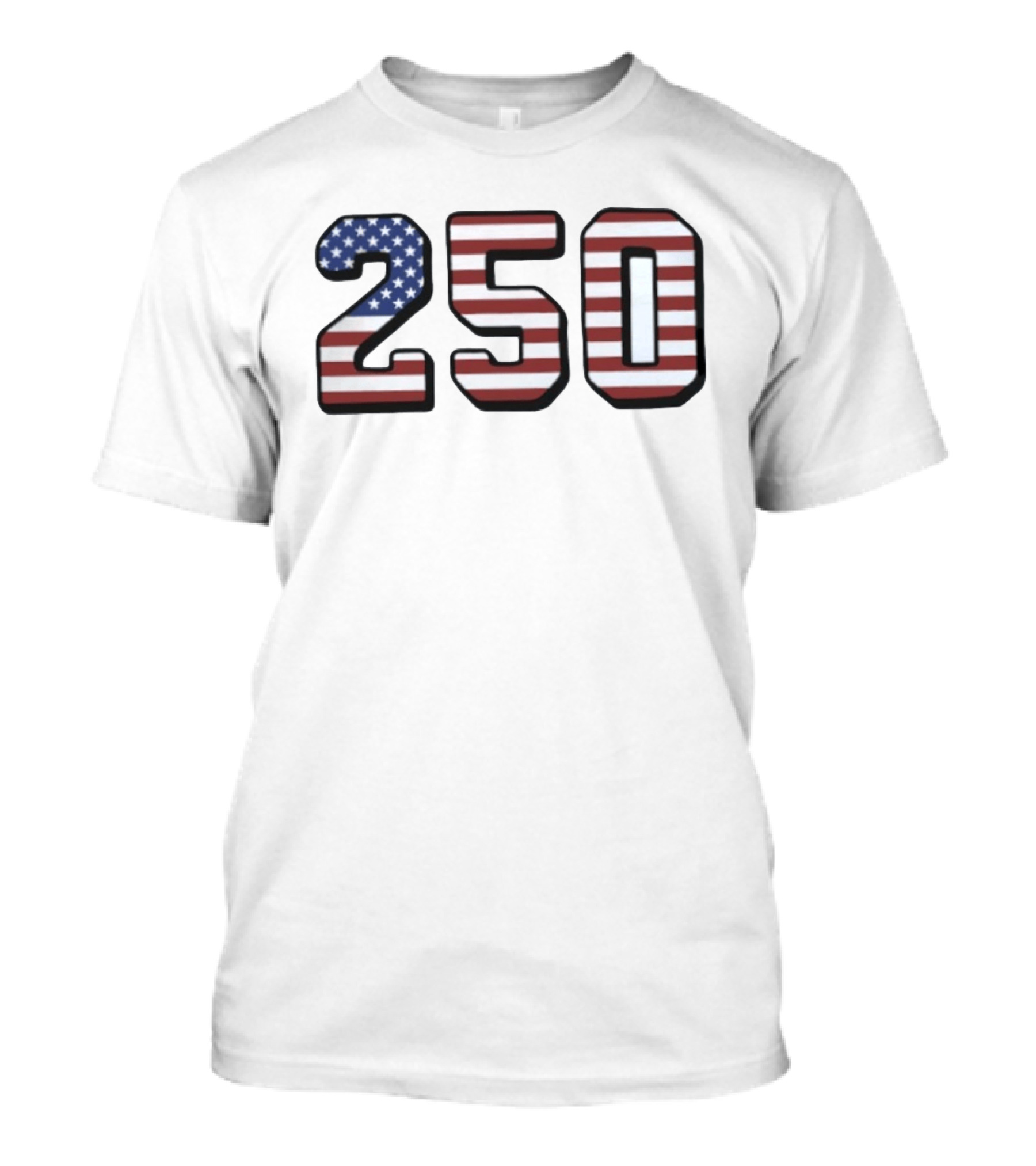 250 USA American Flag Stars And Stripes T-Shirt