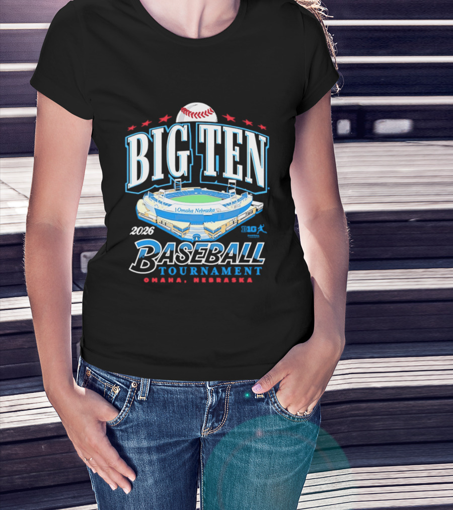 Big Ten Baseball Tournament 2026 Omaha Nebraska Stadium Event T-Shirt