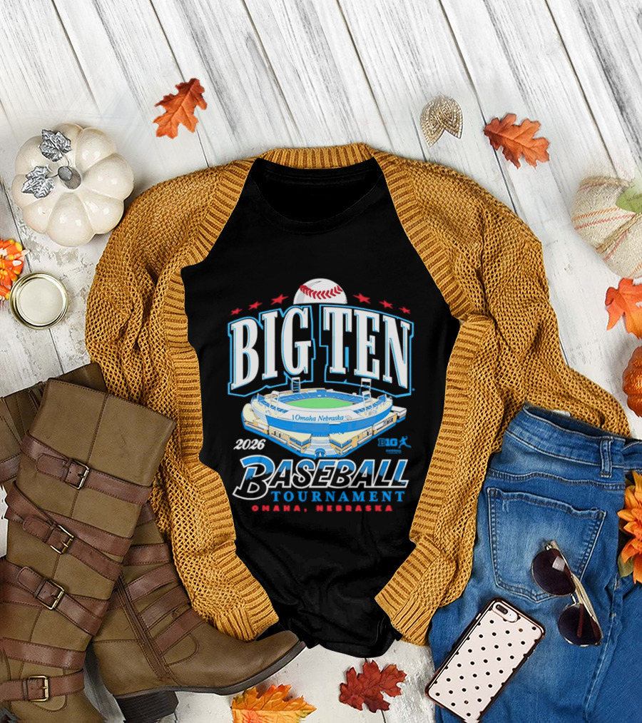 Big Ten Baseball Tournament 2026 Omaha Nebraska Stadium Event T-Shirt