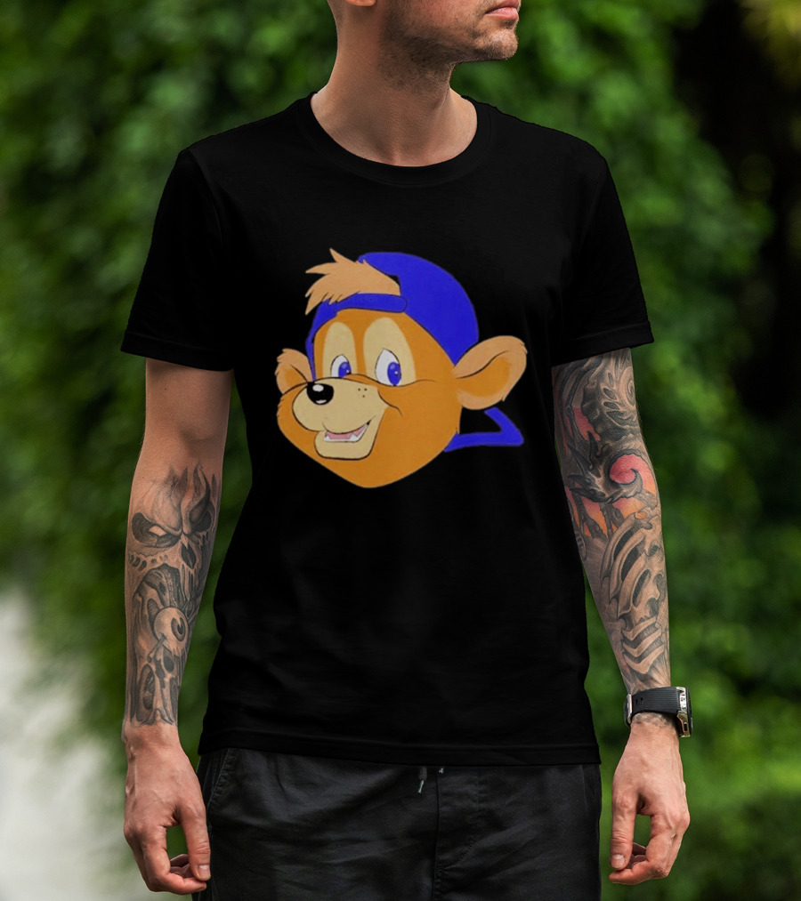 Chicago Cubs Clark Mascot Face Blue Cap T-Shirt