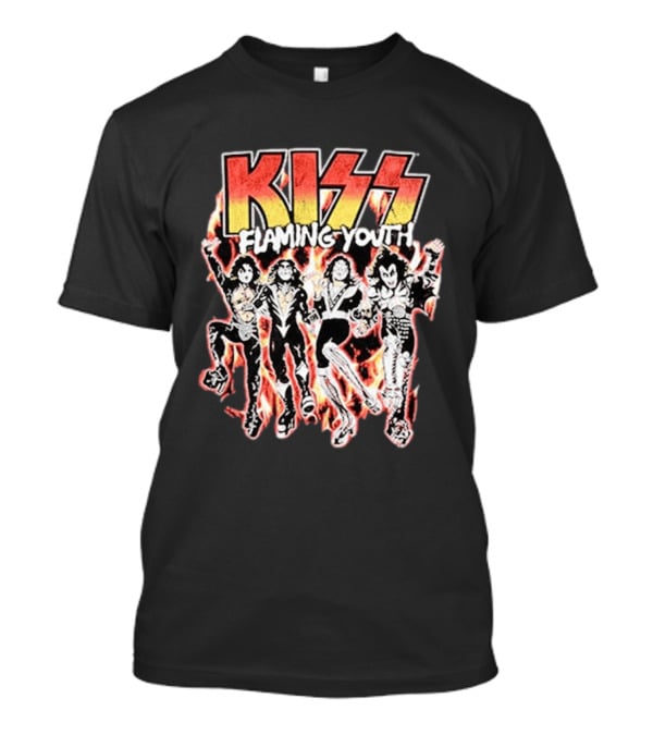 KISS Flaming Youth Band Members T-Shirt