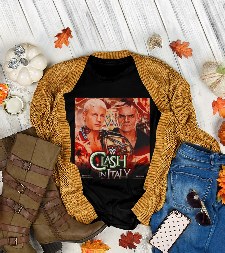 WWE Clash in Italy Cody Rhodes vs Gunther May 31 Event T-Shirt
