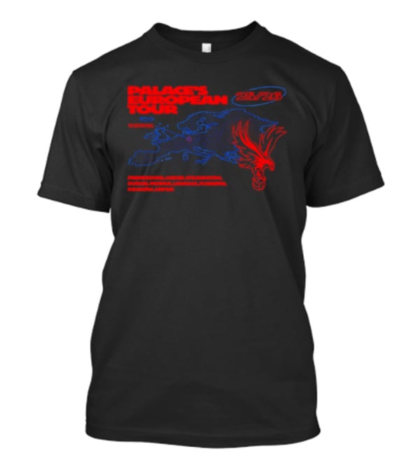 Crystal Palace European Tour 25 26 The Final Football Club Badge Winged Lion T-Shirt